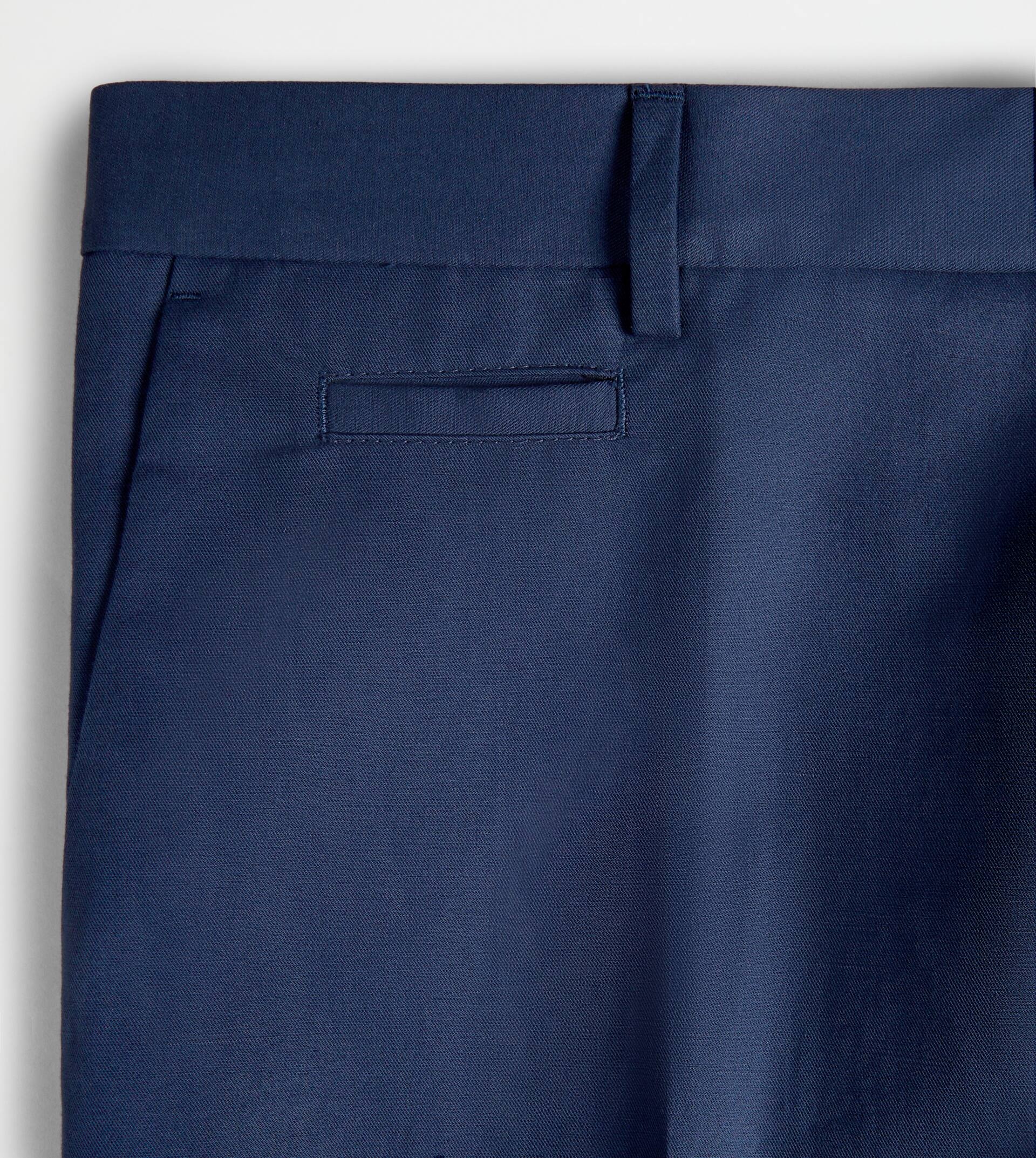 PANTS IN LINEN BLEND TWILL - BLUE - 7