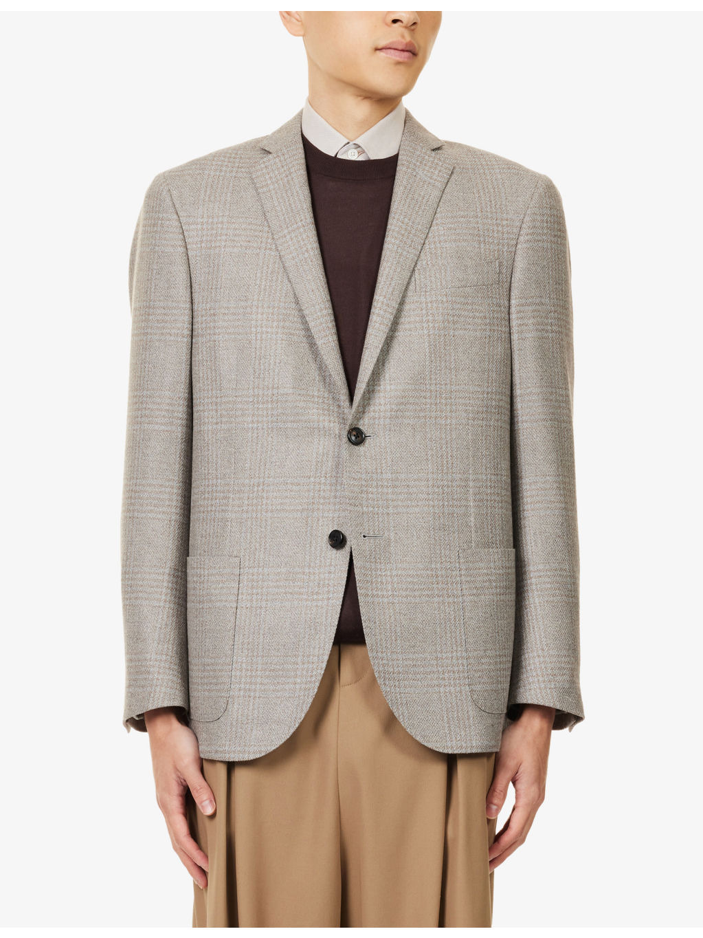 Academy Checked Silk-Wool Blend Jacket - 3