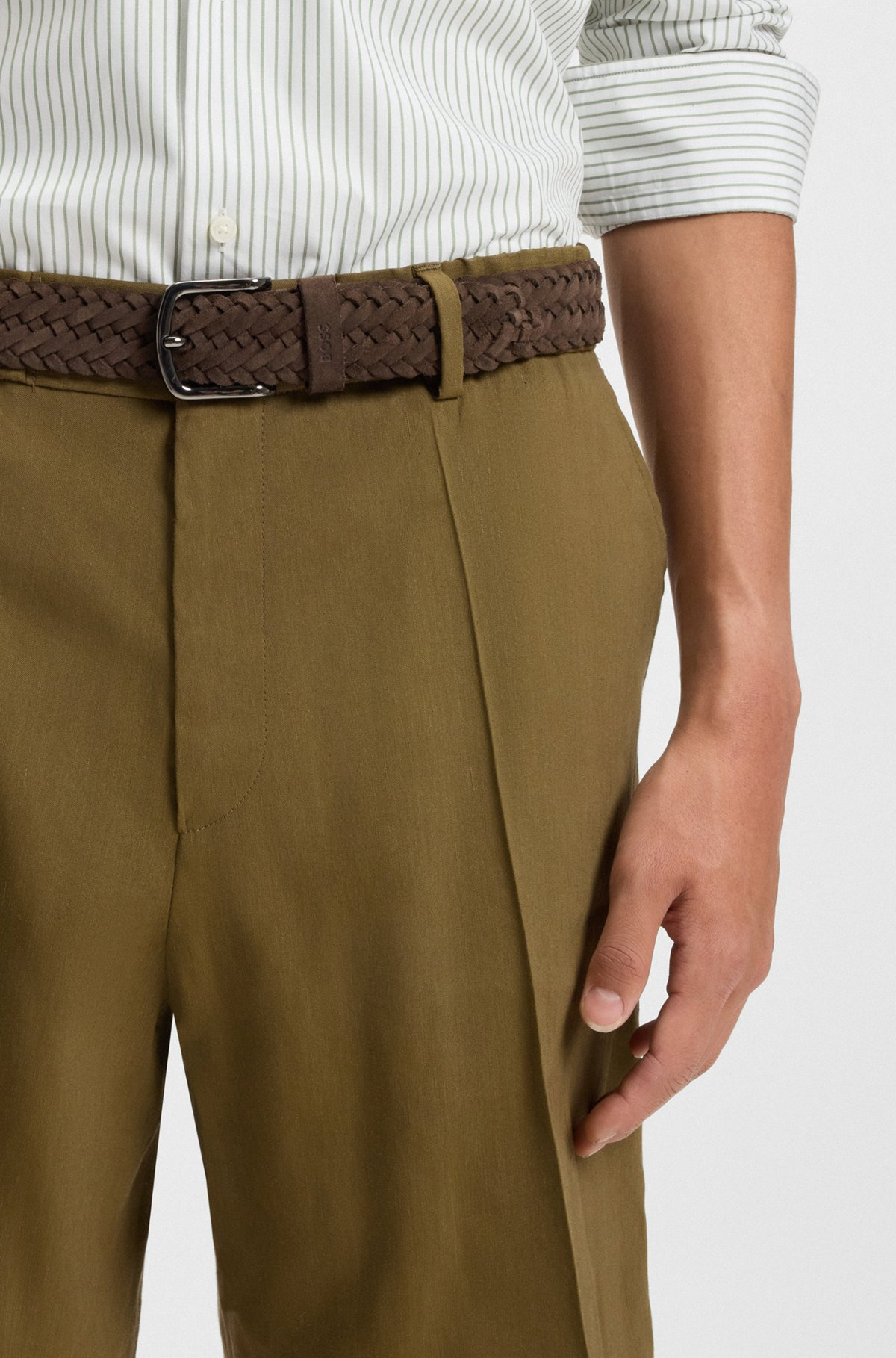 WOVEN SUEDE BELT WITH LOGO KEEPER - 2