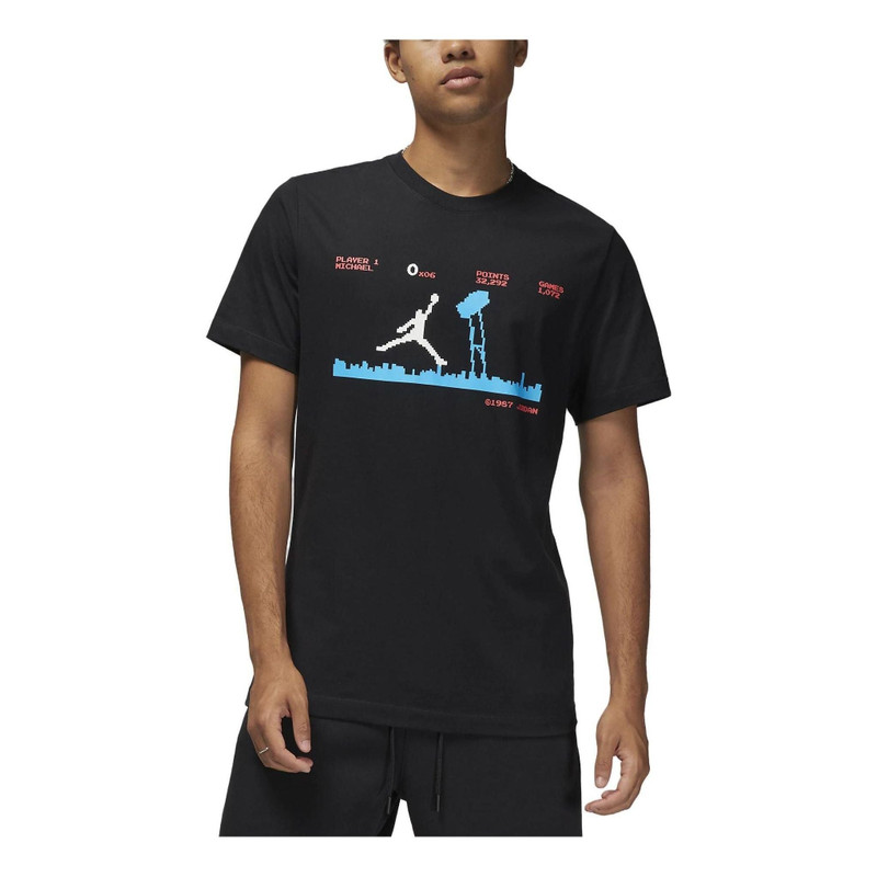 공기 요르단 상표 Jumpman 화소 T-Shirt 'Black' DZ4018-010 - 1