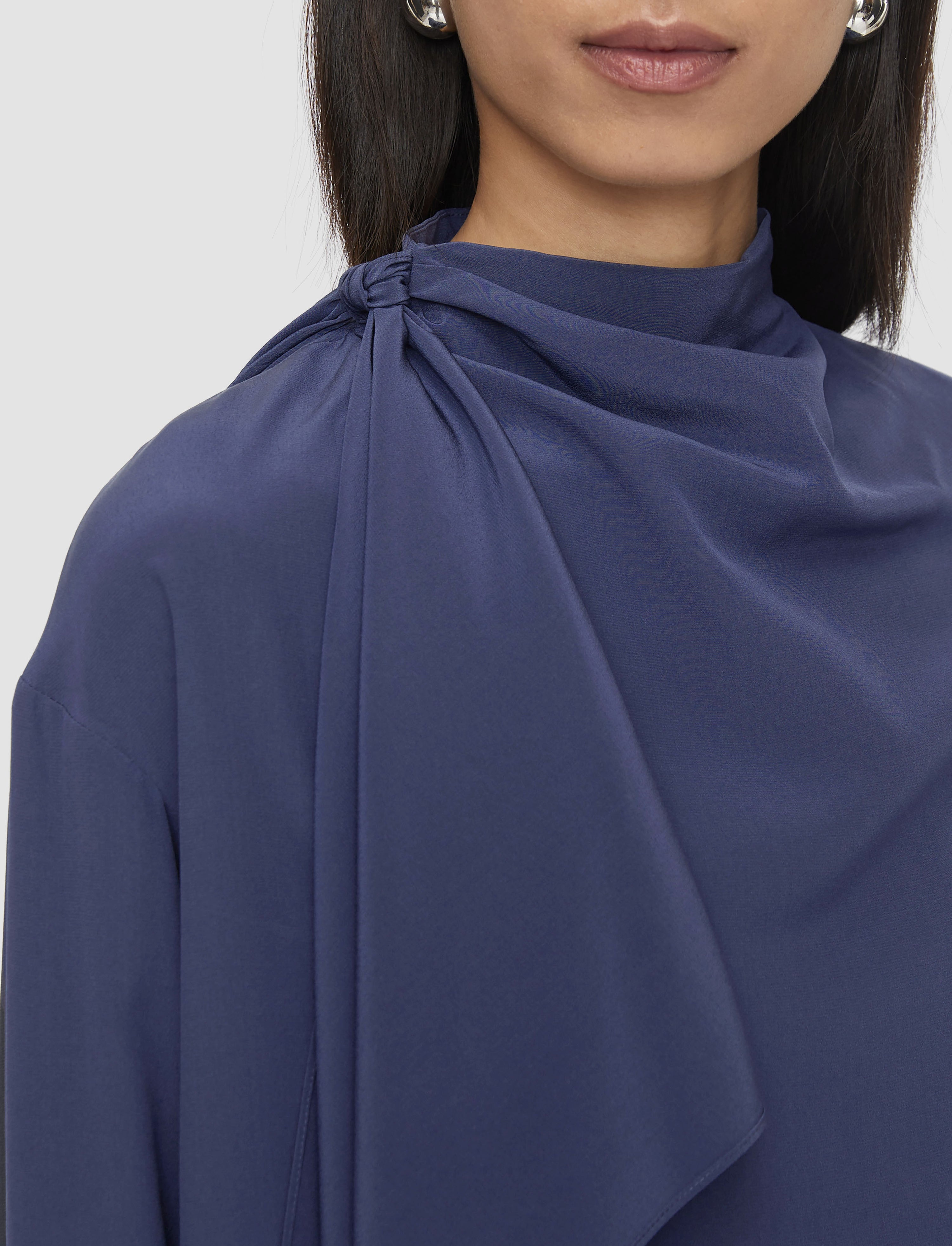 Juliana Crepe de Soie Knot Blouse - 5