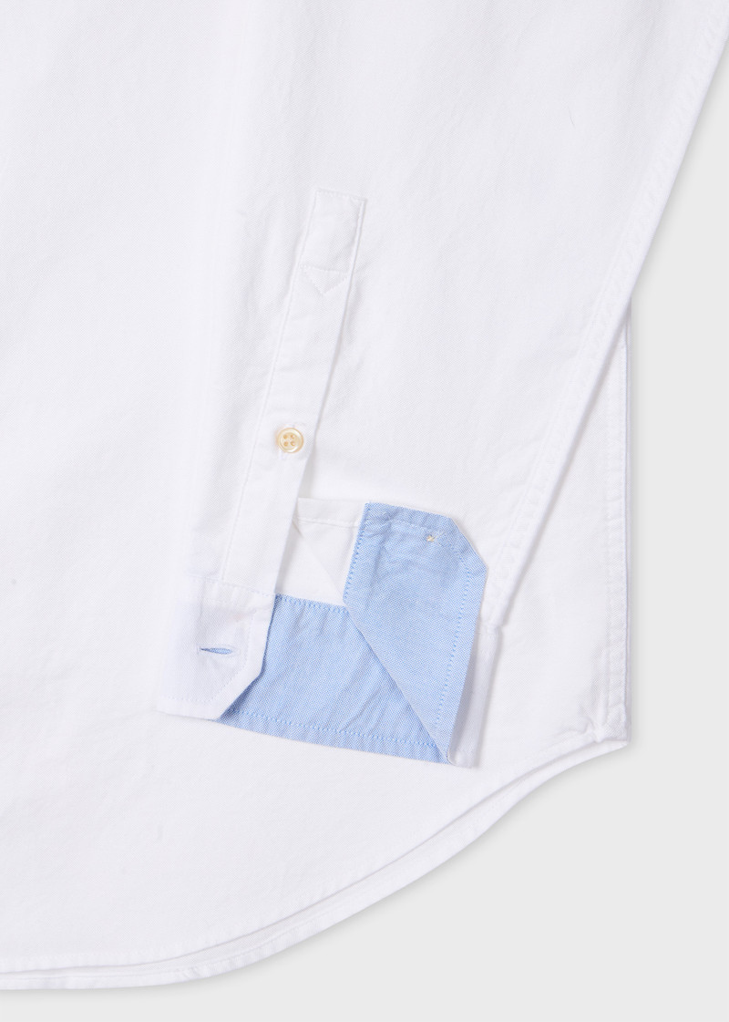 Paul Smith Tailored-Fit White 'Stitch Stripe' Oxford Shirt outlook