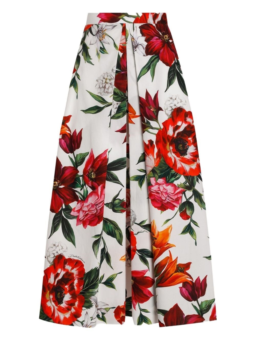 Anemoni print cotton midi skirt - 1