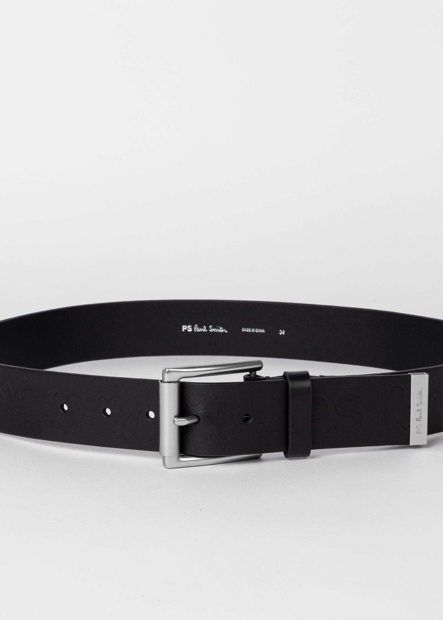 Black 'PS' Embossed Belt - 2