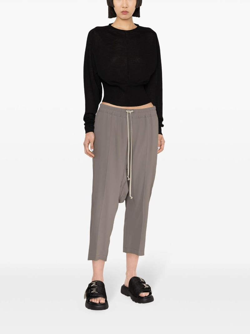 Rick Owens drop-crotch cropped trousers outlook