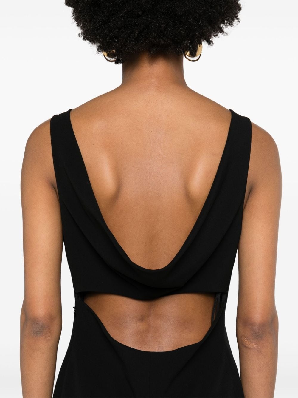 cowl-back crepe minidress - 5