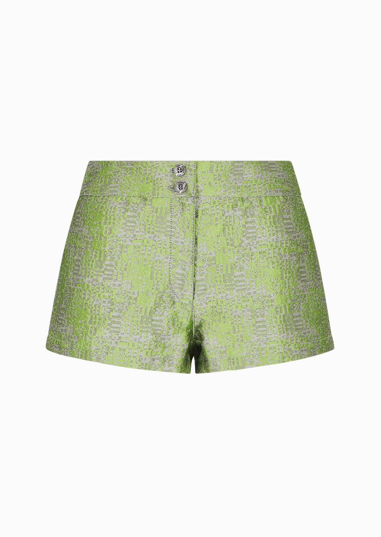 Jacquard shorts with embossed geometric pattern - 1