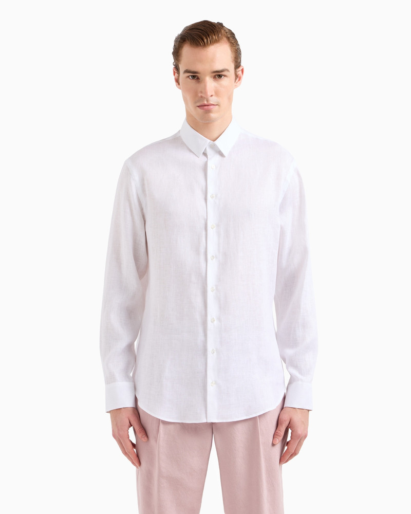 GIORGIO ARMANI Regular-fit shirt in linen outlook