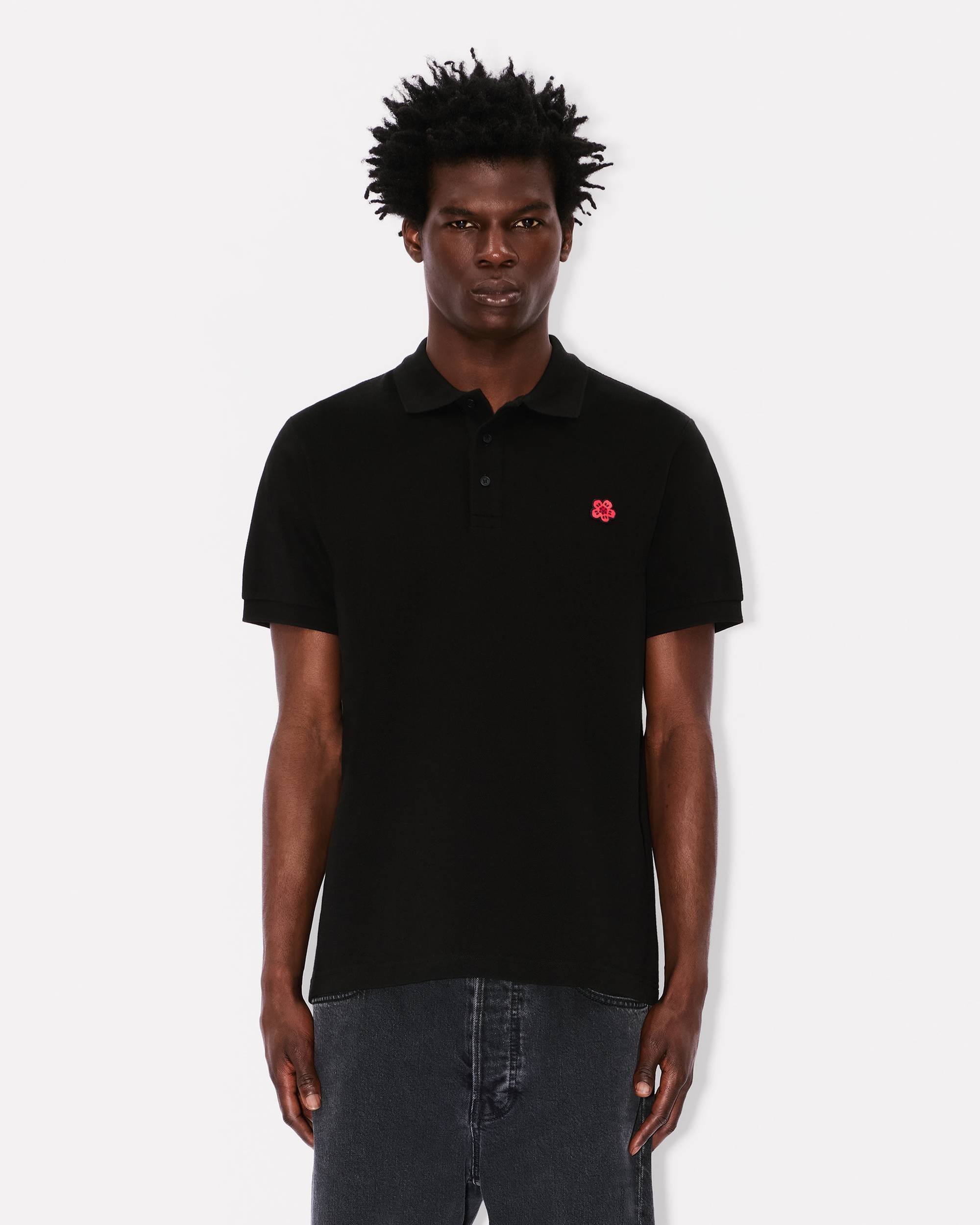'Boke Flower' embroidered slim polo - 3