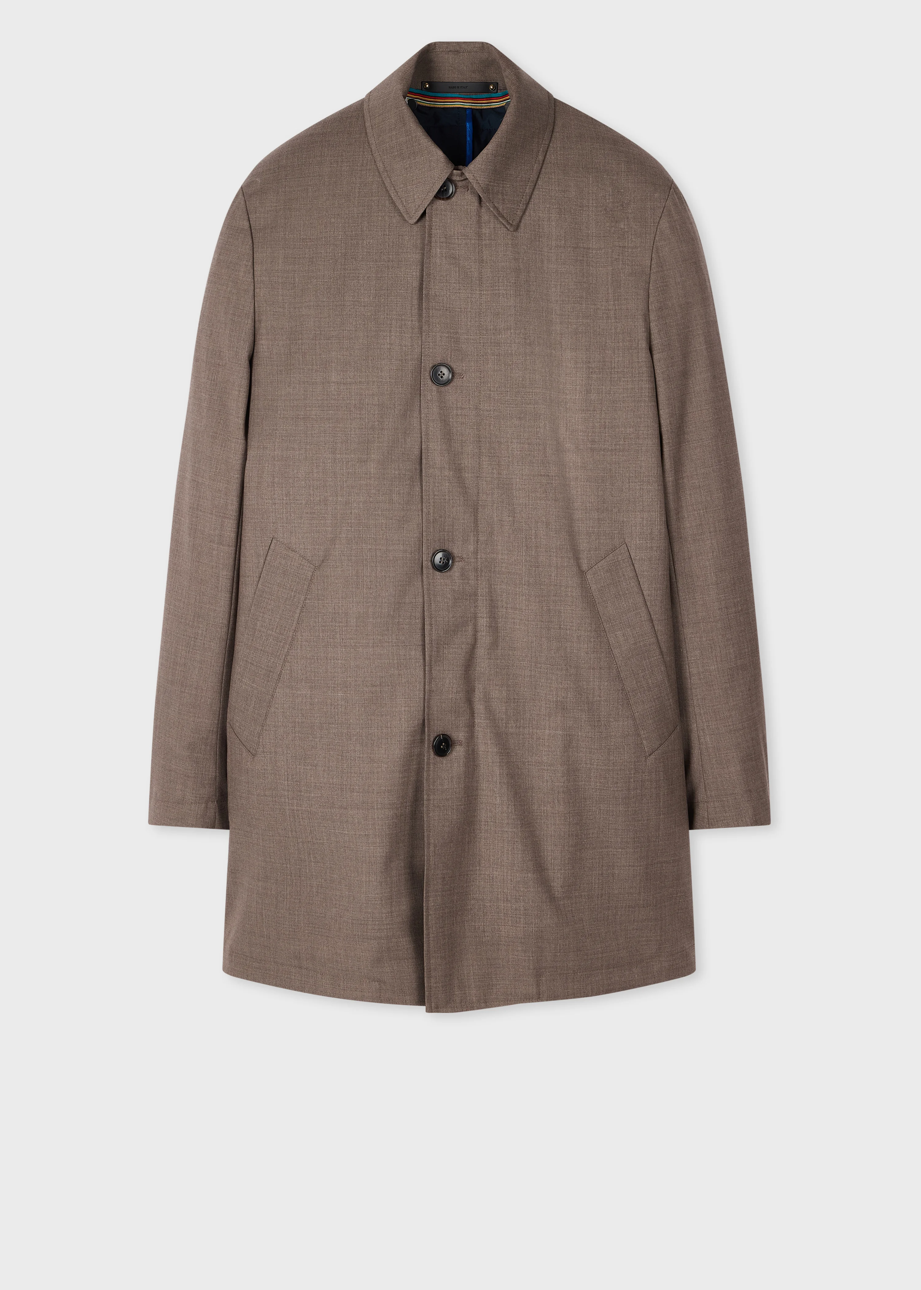 Brown Melange 'Storm System' Wool Mac With Detachable Gilet - 1