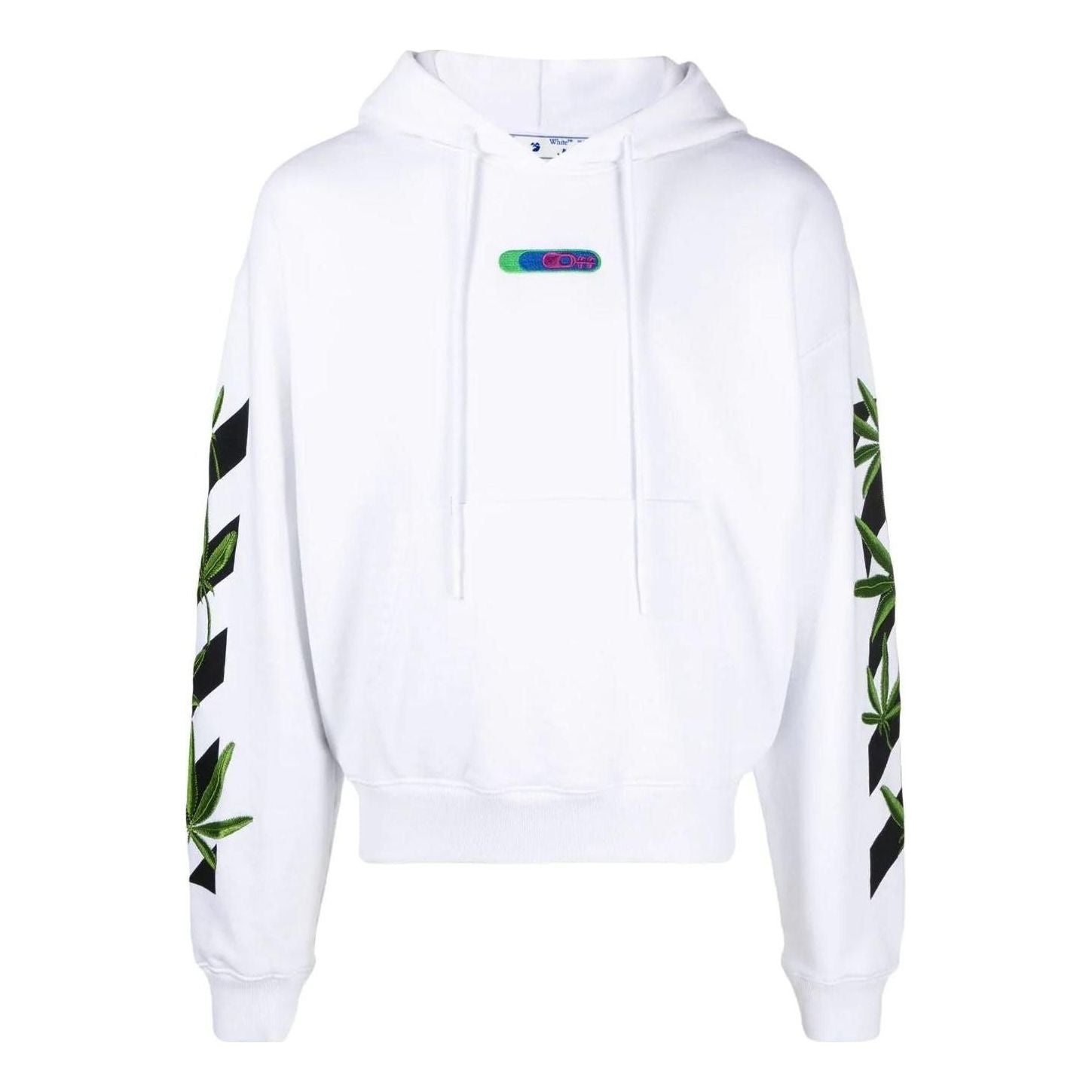 Men's OFF-WHITE Logo Printing Solid Color Long Sleeves White OMBB037S22FLE0100155 - 1