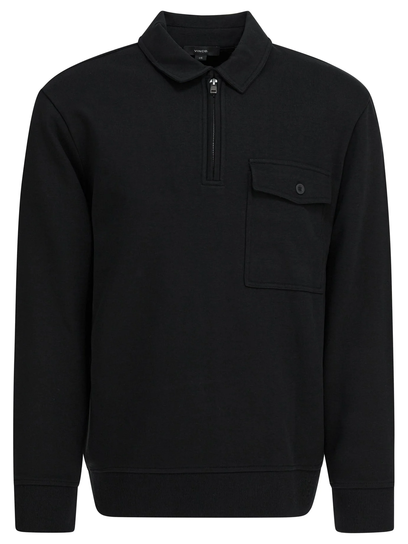 Vince Cotton Blend Zippered Polo Shirt - 1