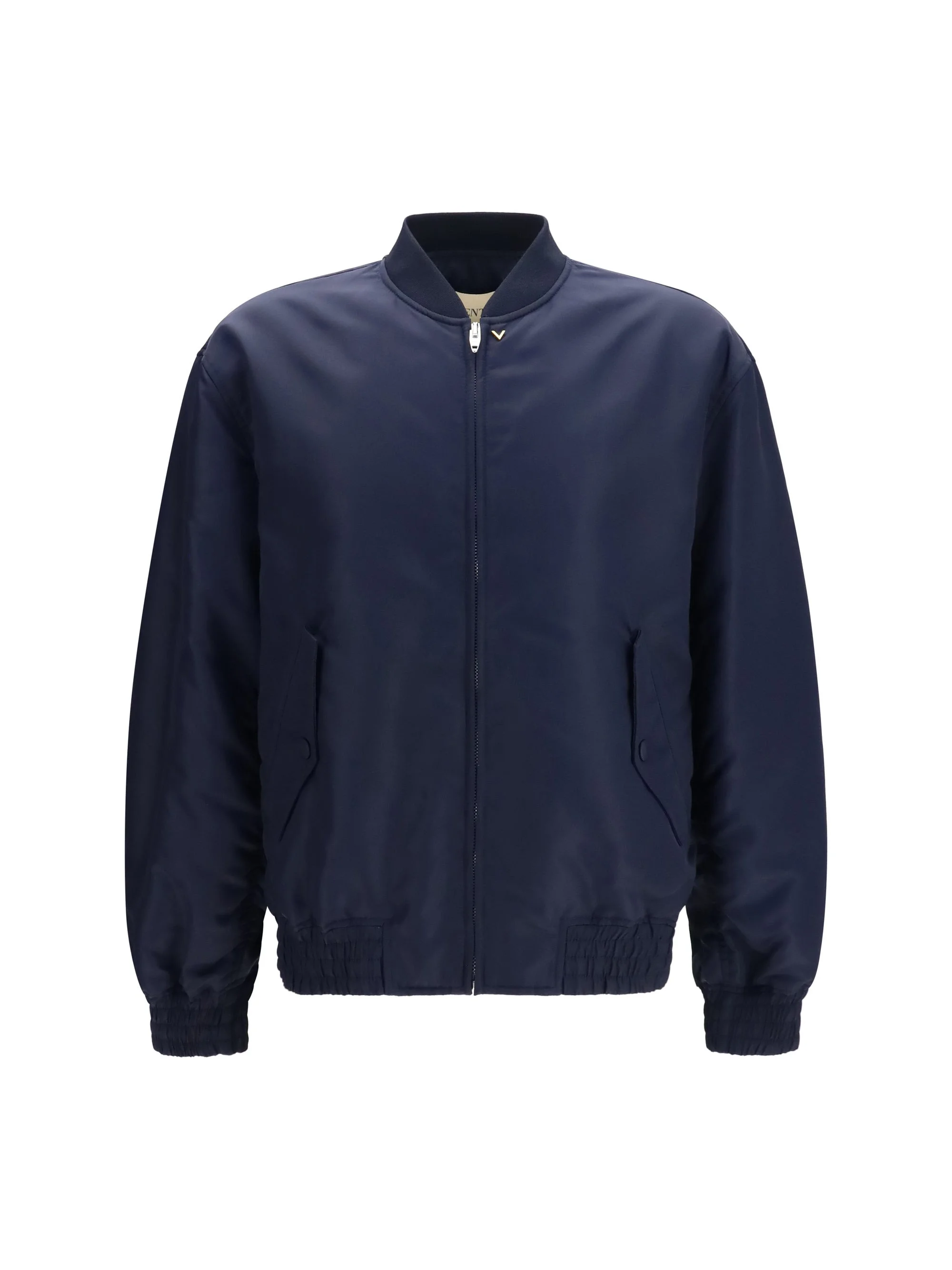 Valentino Nylon Jacket With Ruffles Navy Peony - 1