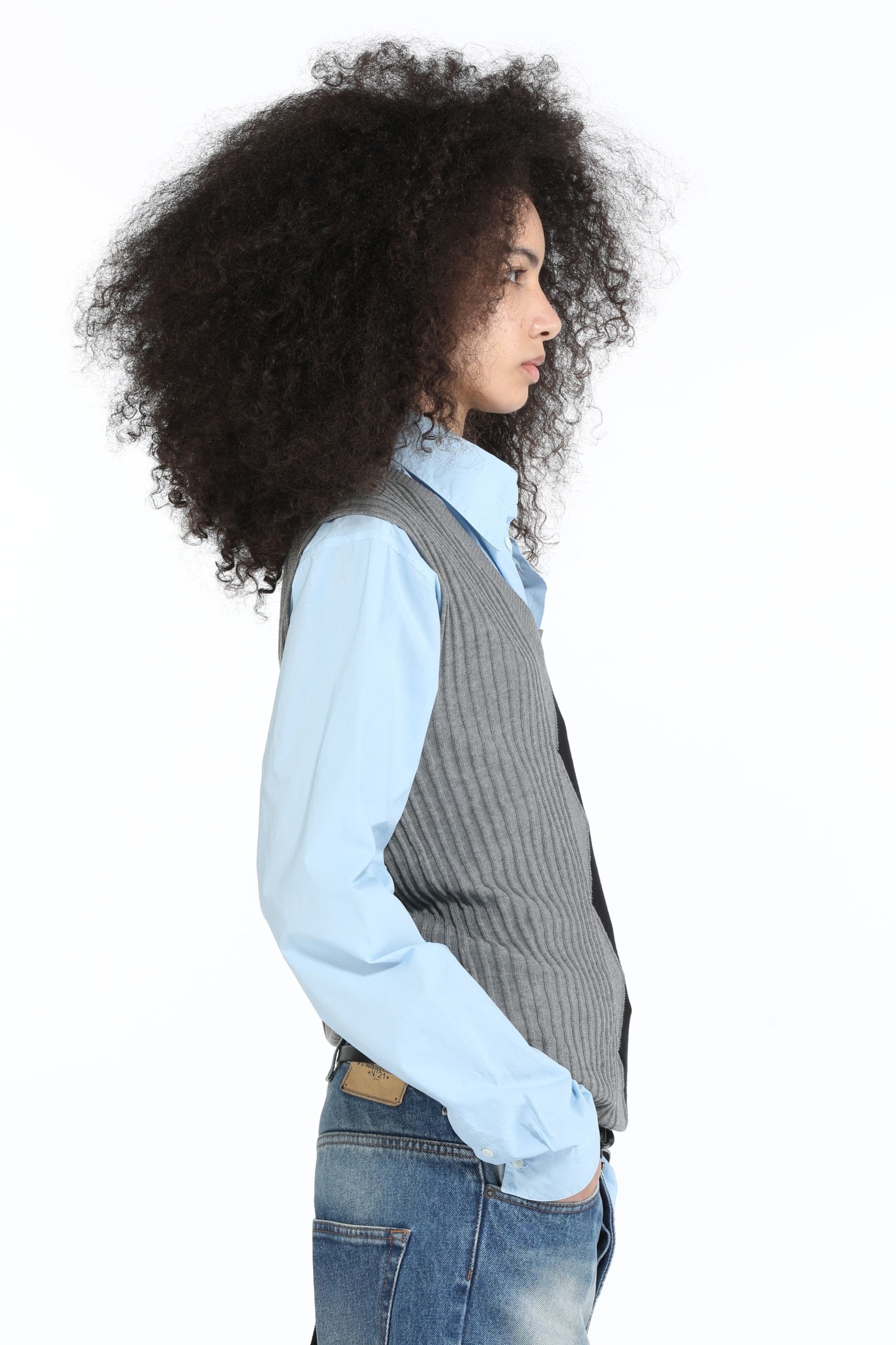 DIAMOND-JACQUARD COTTON VEST - 3