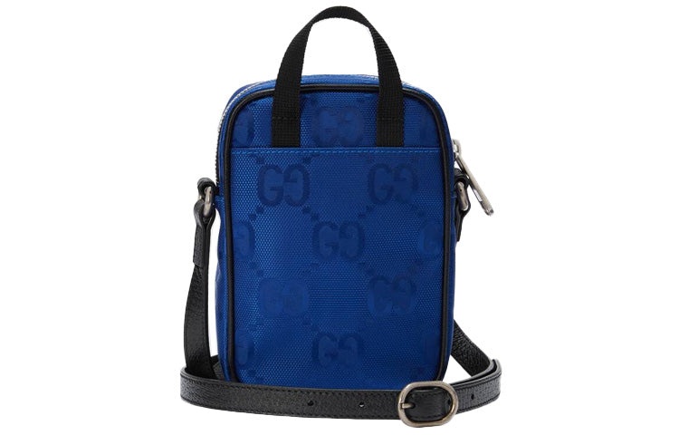Gucci Off The Grid OTG Environmental Friendly Series Logo Leather Logo Nylon handbag Mini Blue Black - 5