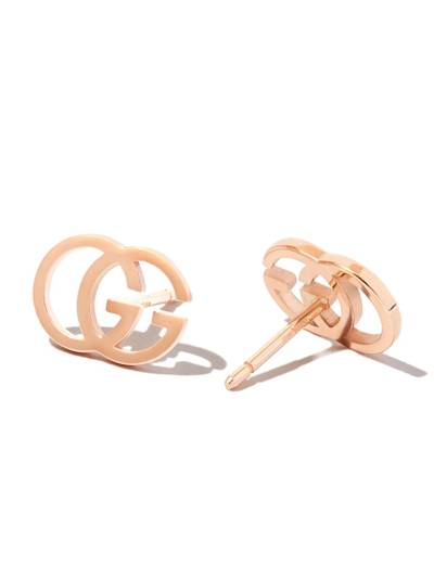 GUCCI 18kt rose gold Double G stud earrings outlook