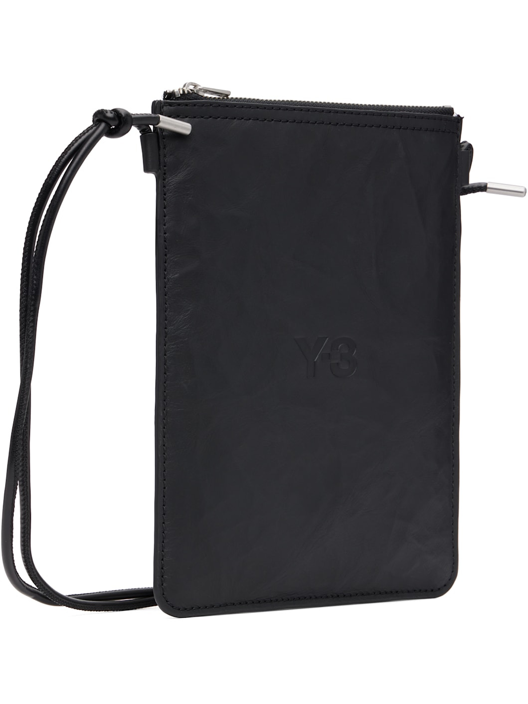 Black Leather Crossbody Pouch - 2