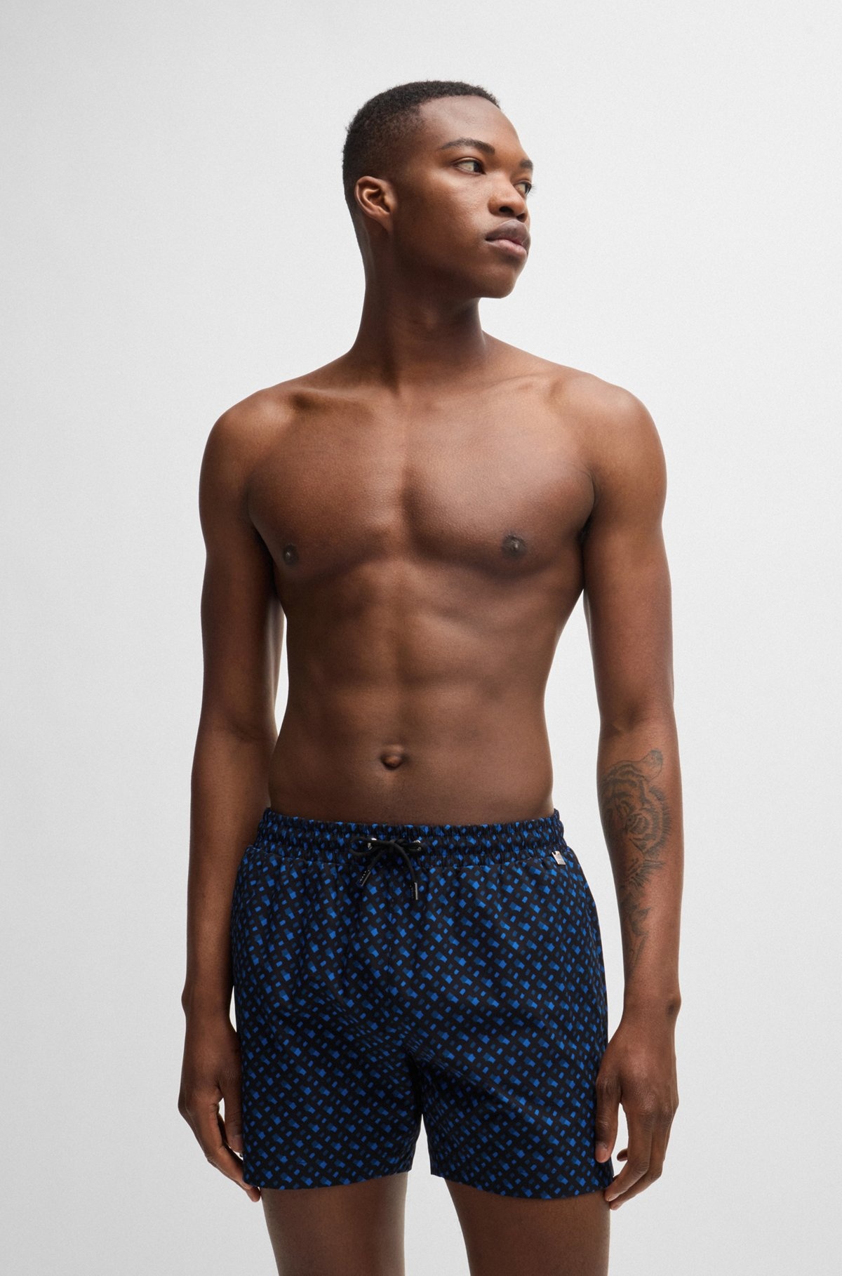 FULLY LINED QUICK-DRY SWIM SHORTS WITH MONOGRAM PRINT - 2