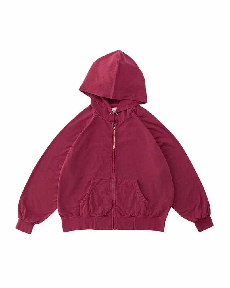 JW HOODIE F.Z. RUMPLED RED - 1