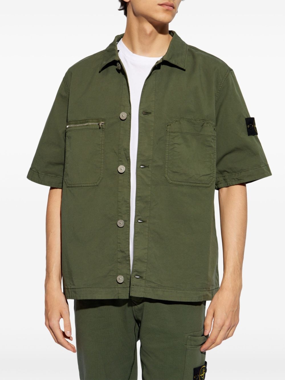 Compass-motif cotton-blend shirt - 3