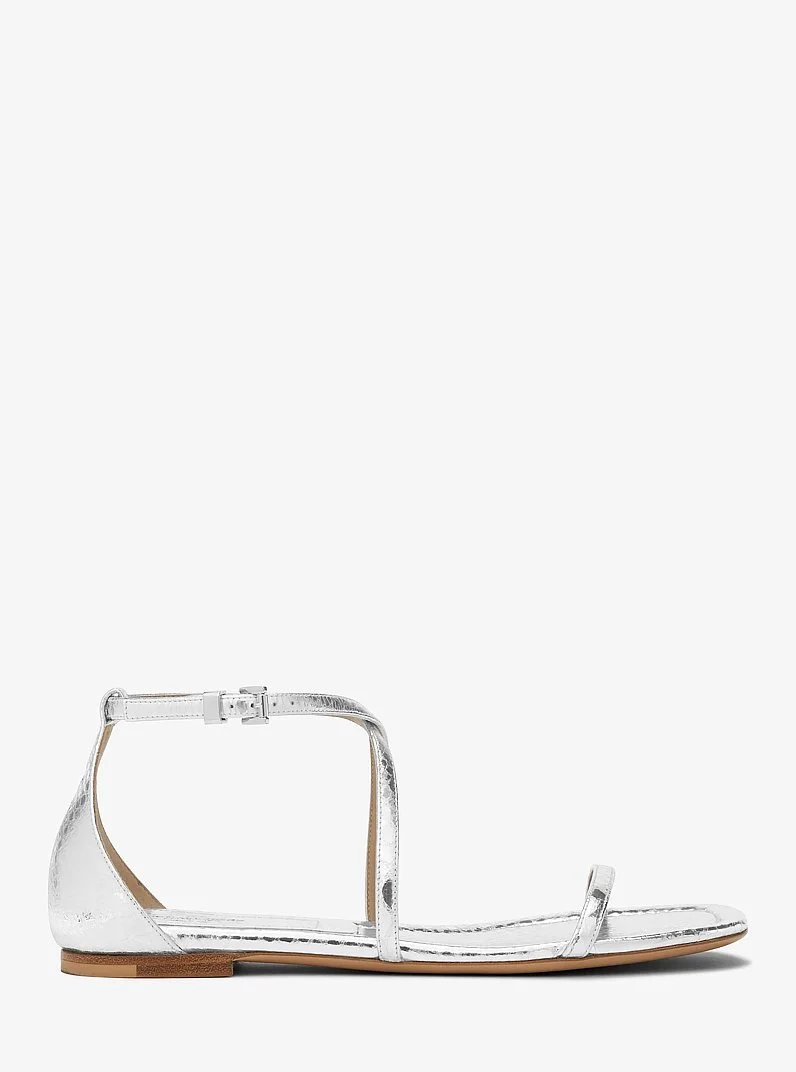 Polly Metallic Python Embossed Leather Sandal - 1