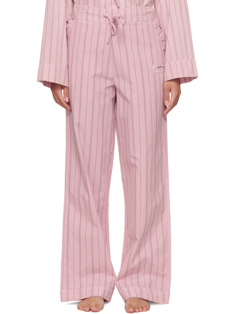 핑크 줄무늬 코튼 Pyjama 바지 1
