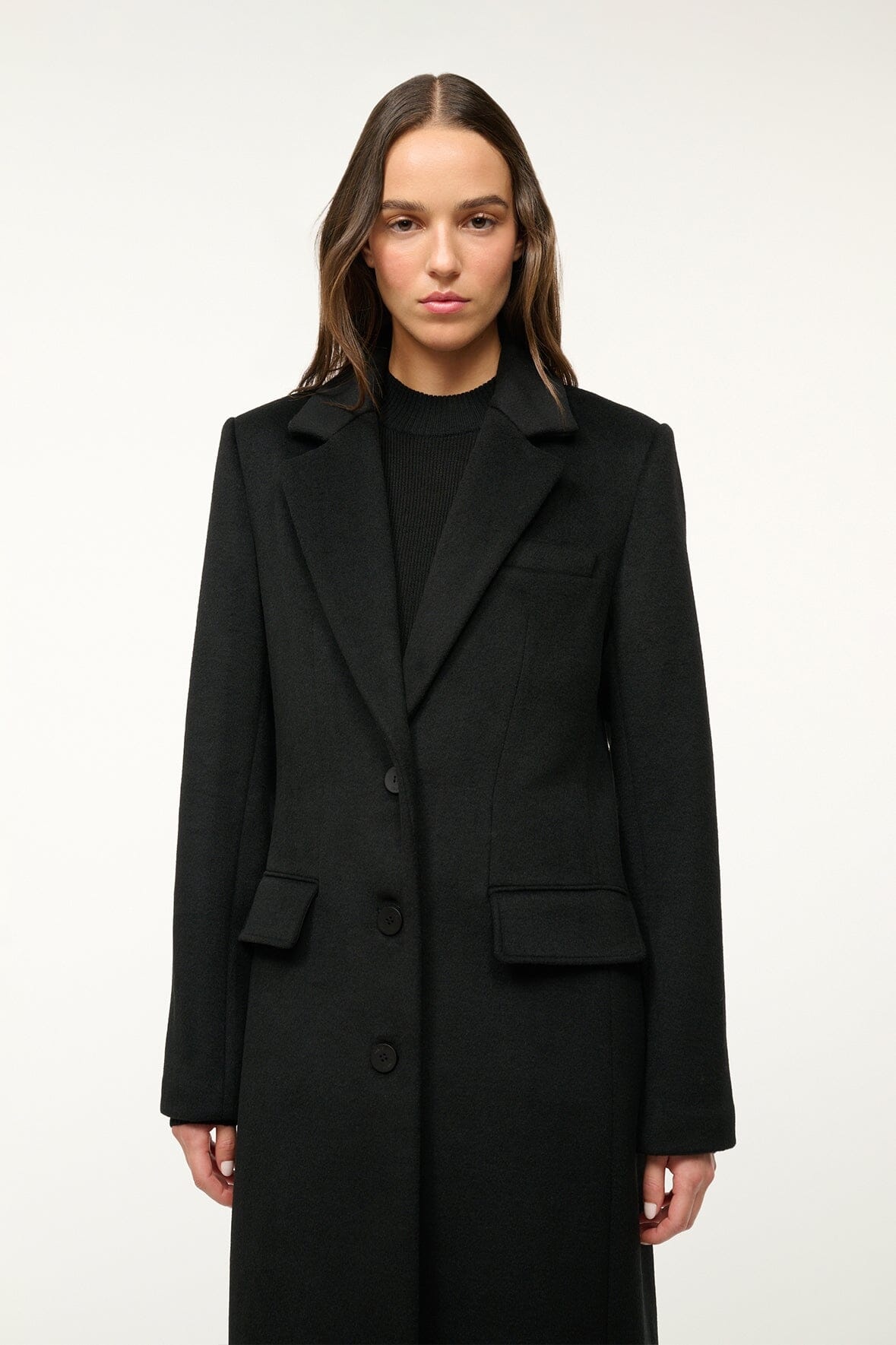 STAUD SANZA COAT BLACK - 3