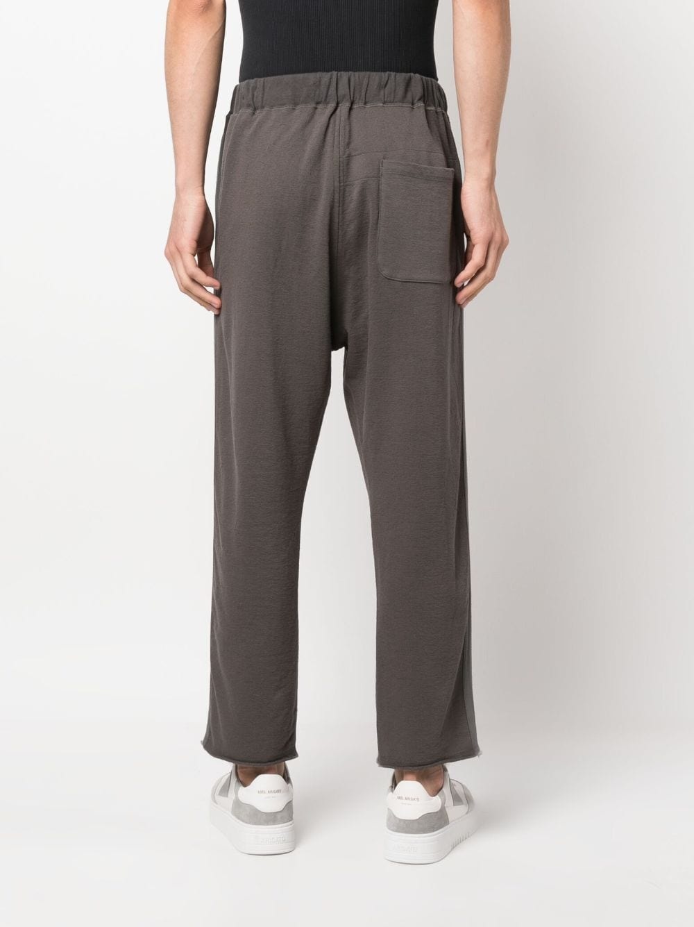 drawstring cotton track pants - 4