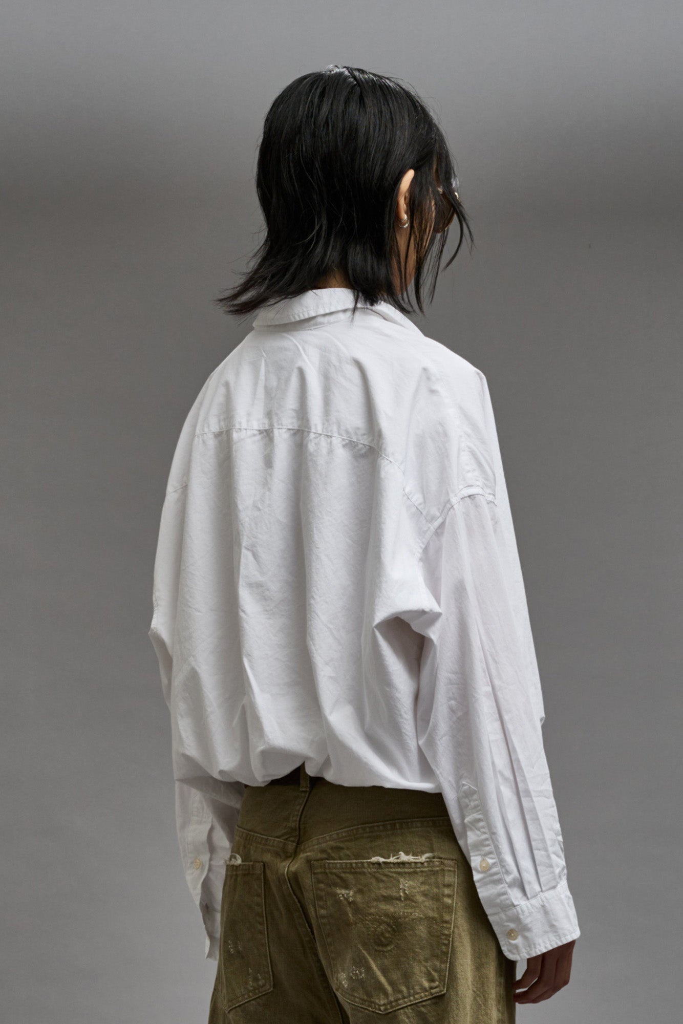 CROSSOVER BUBBLE SHIRT - WHITE - 6