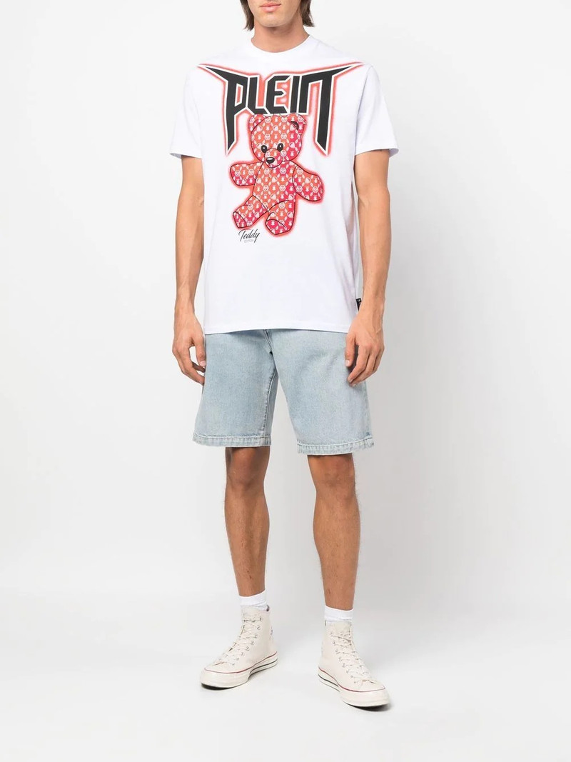 PHILIPP PLEIN Spray-Effect teddy bear-print T-shirt outlook