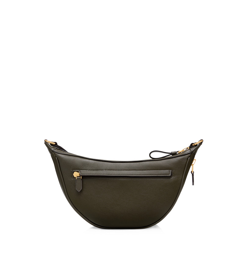 SMOOTH LEATHER ZIP CRESCENT BAG 3