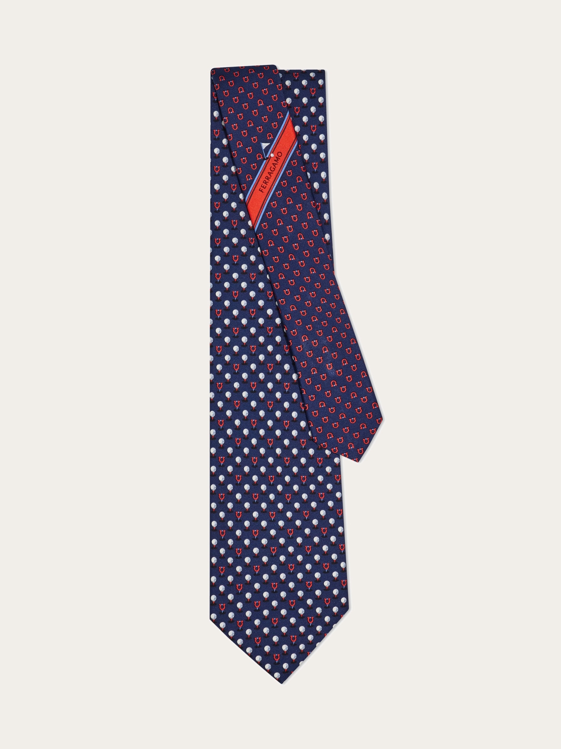 Silk tie with golf and Gancini - 3