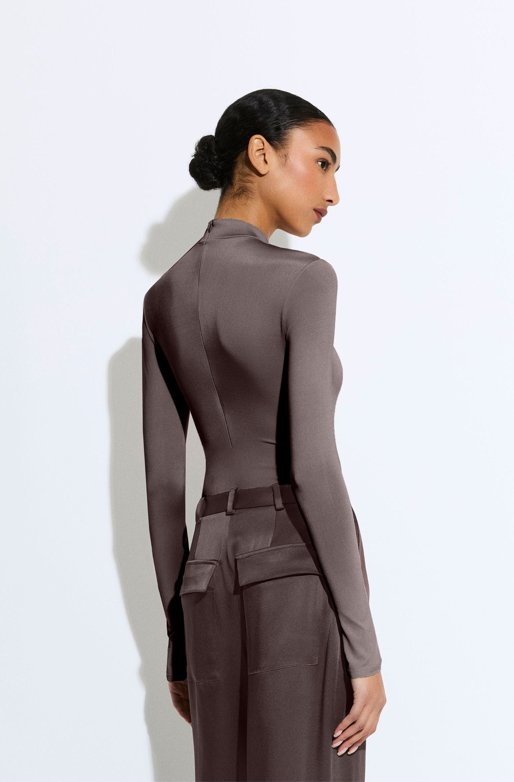 Lightweight Jersey Mock Neck Bodysuit - 3