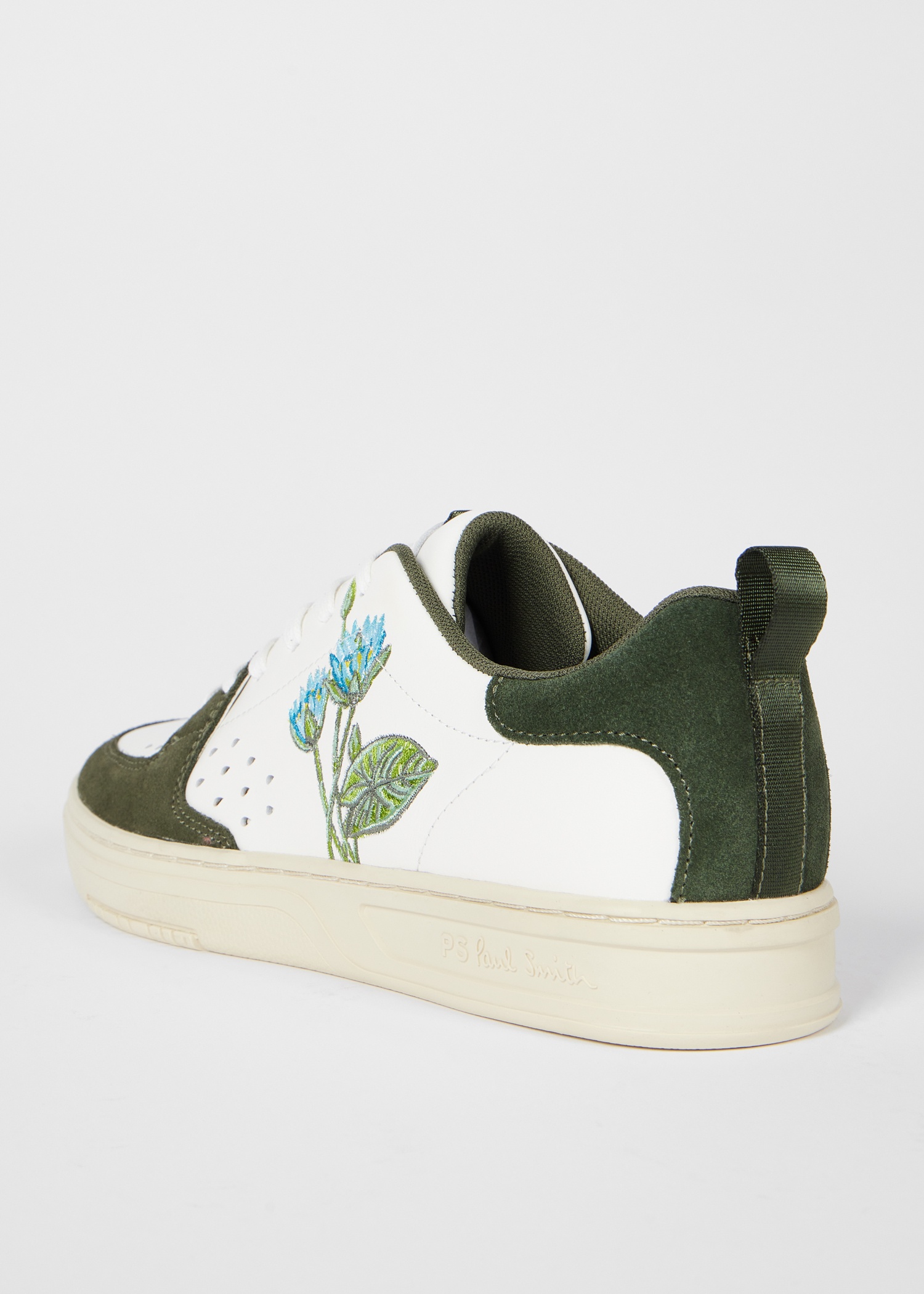 White Embroidered Flower 'Cosmo' Trainers - 5