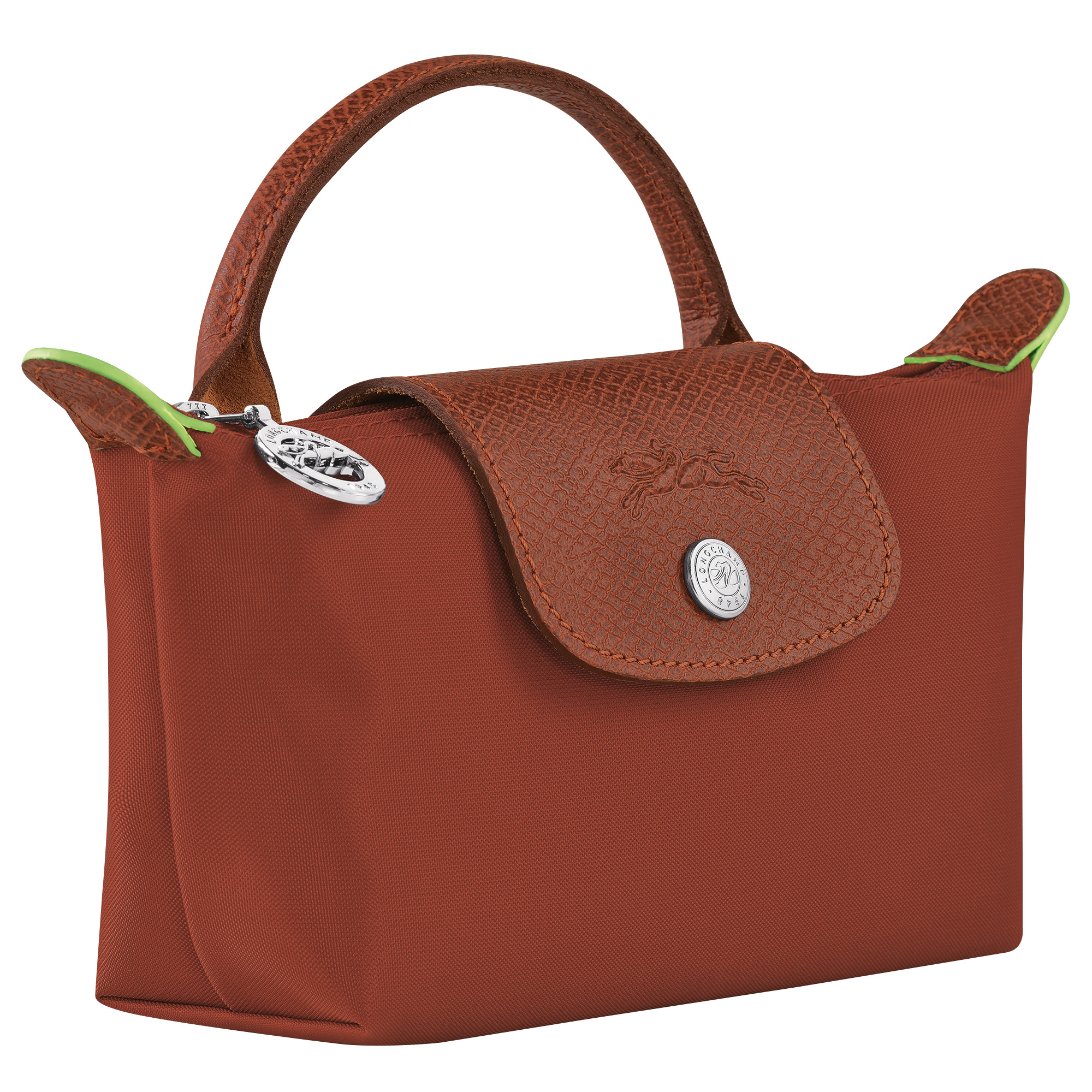 Le Pliage Green Pouch with handle Chestnut - Recycled canvas - 3