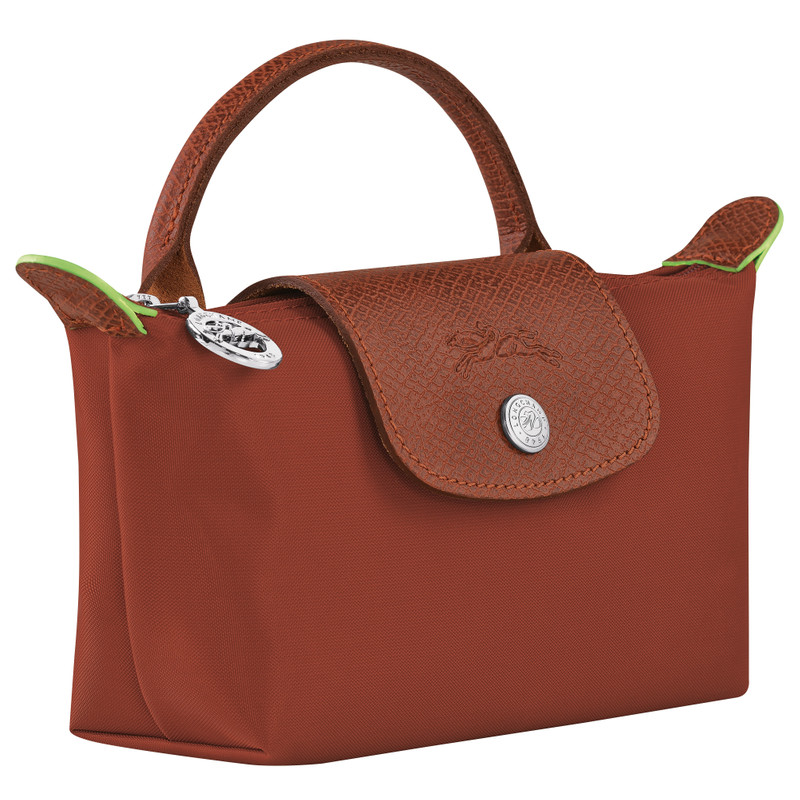 Le Pliage Green Pouch with handle Chestnut - Recycled canvas 3