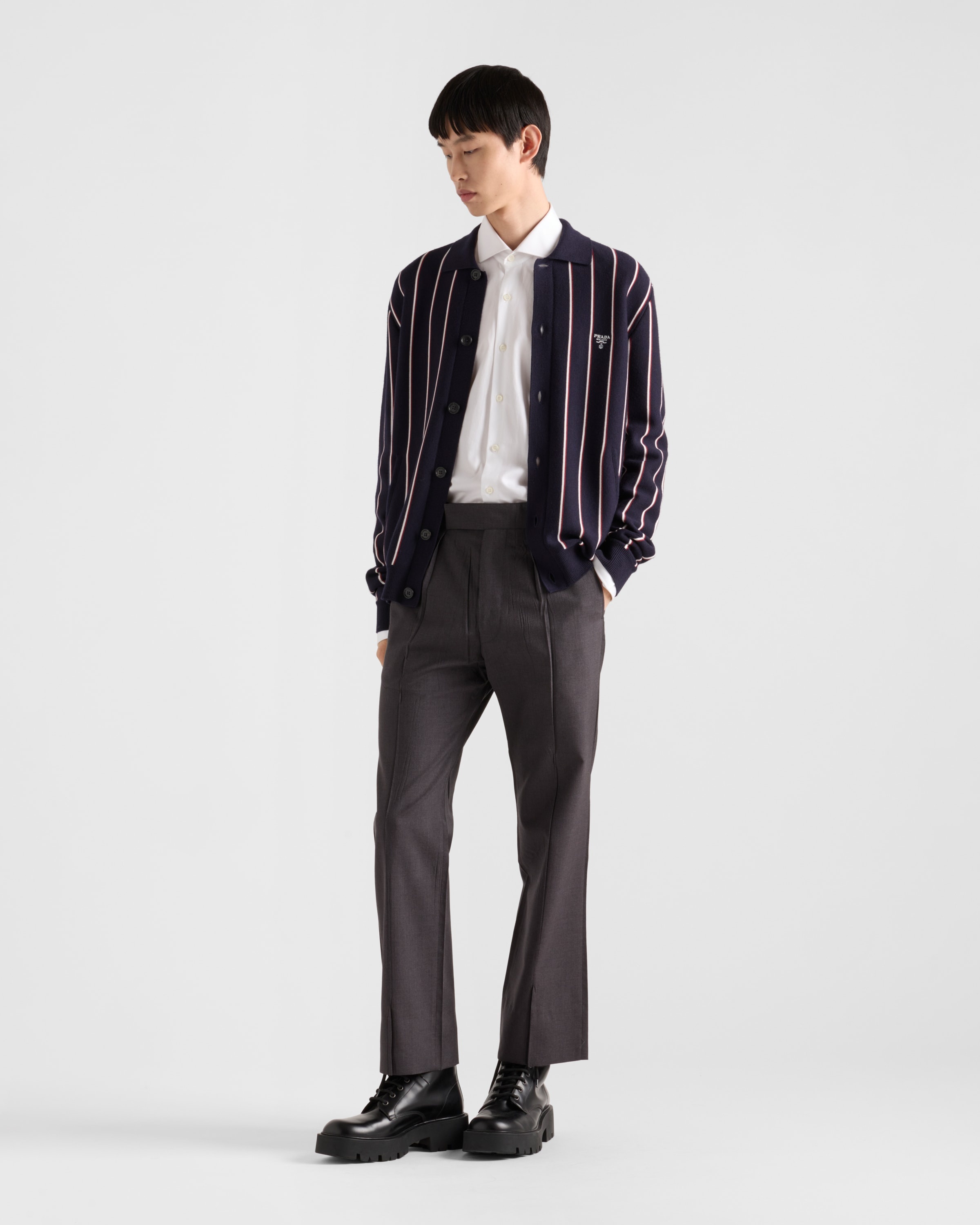Striped wool cardigan - 2