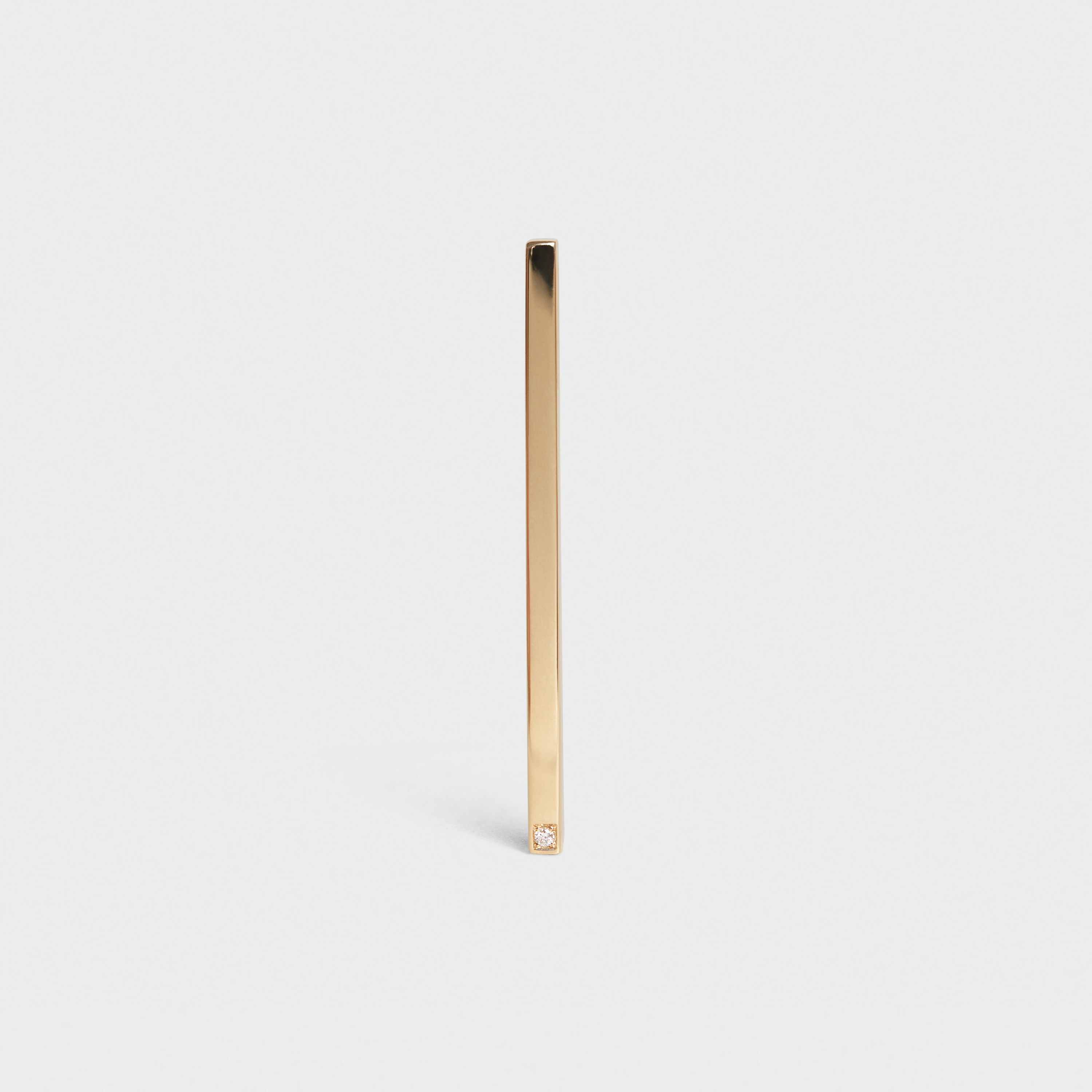 Celine Sentimental Straight Earring in Yellow Gold and Diamond - 1