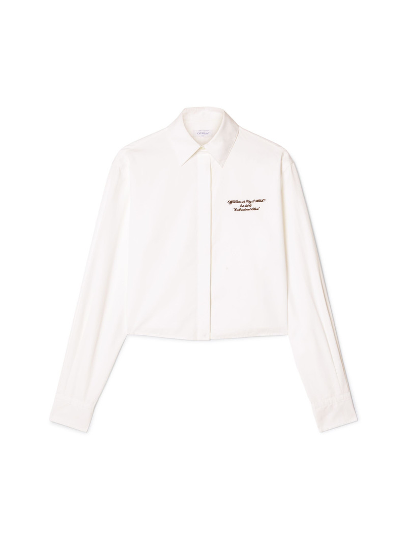 White Poplin Boxy Long-sleeved Shirt 1