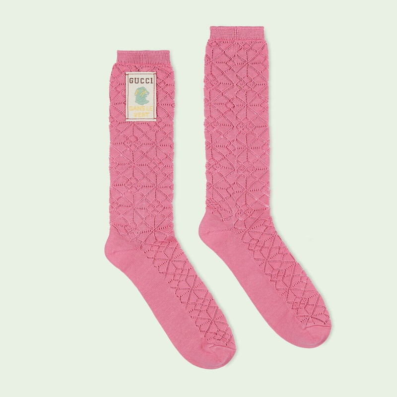 GUCCI Perforated knit cotton socks outlook