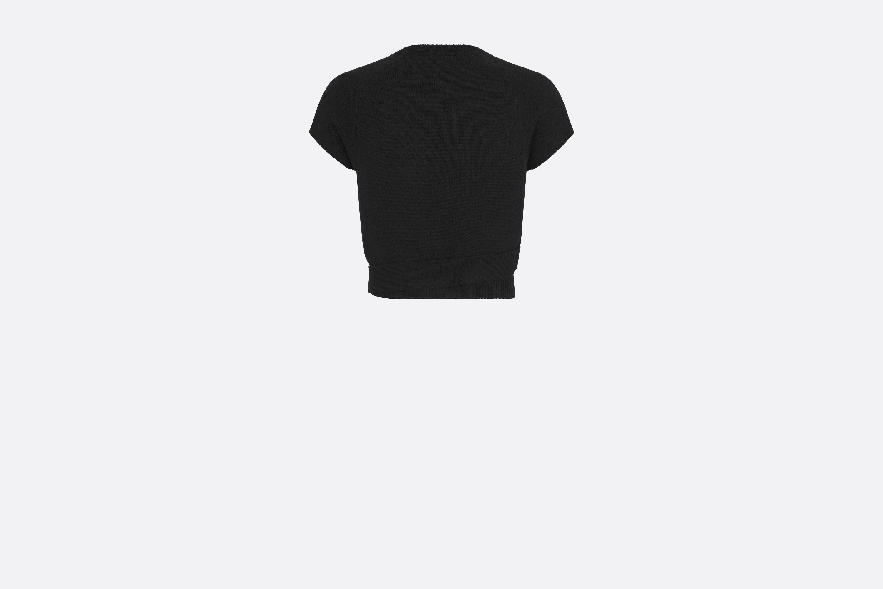 Short-Sleeved Wrap-Over Sweater - 2