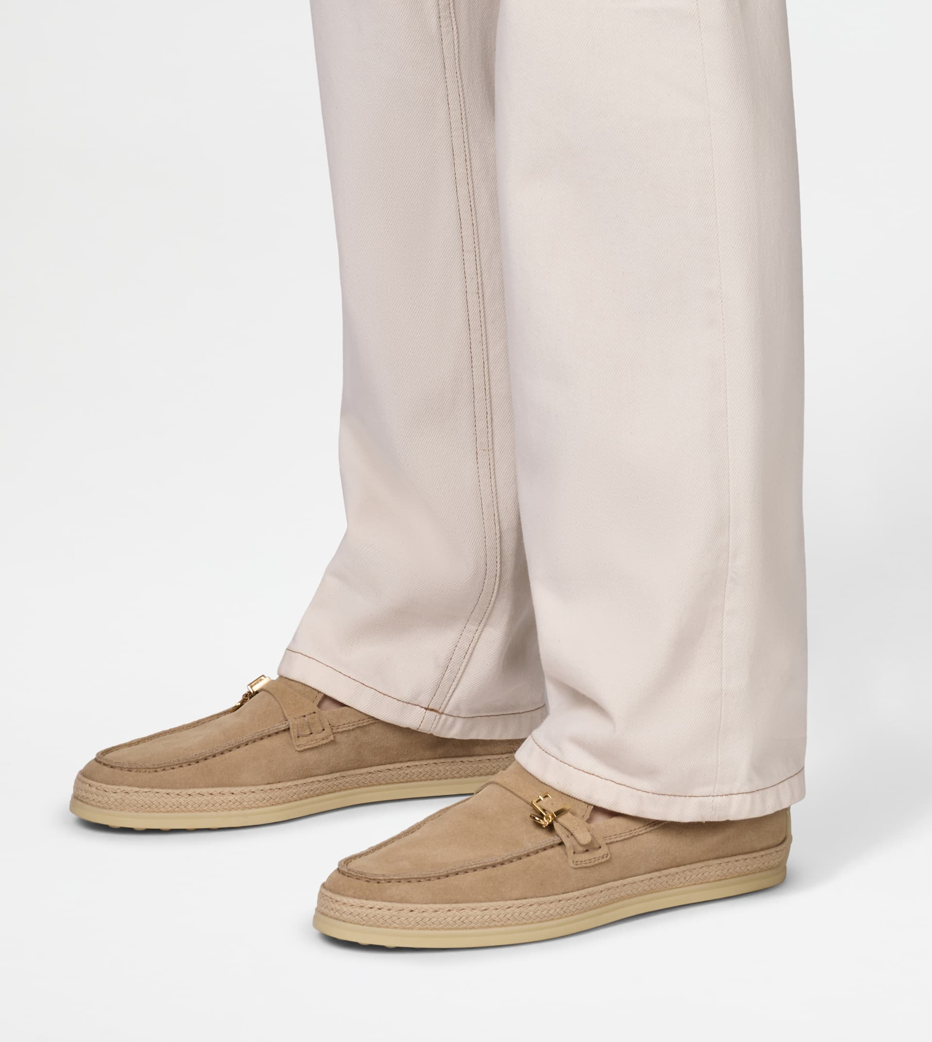 LOAFERS IN SUEDE - BEIGE - 7