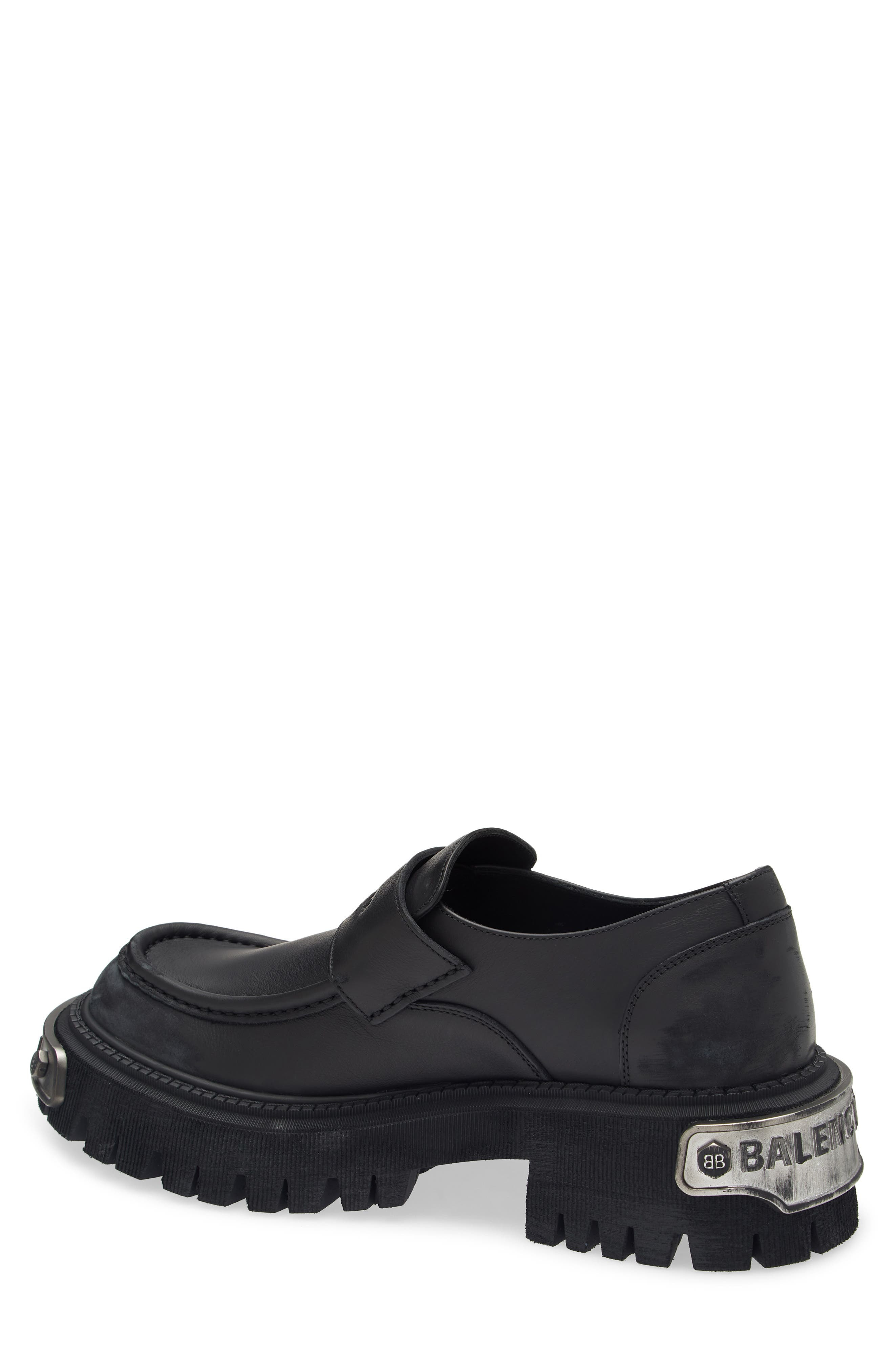 Balenciaga Tractor Lug Sole Loafer in Black/Silver at Nordstrom - 2