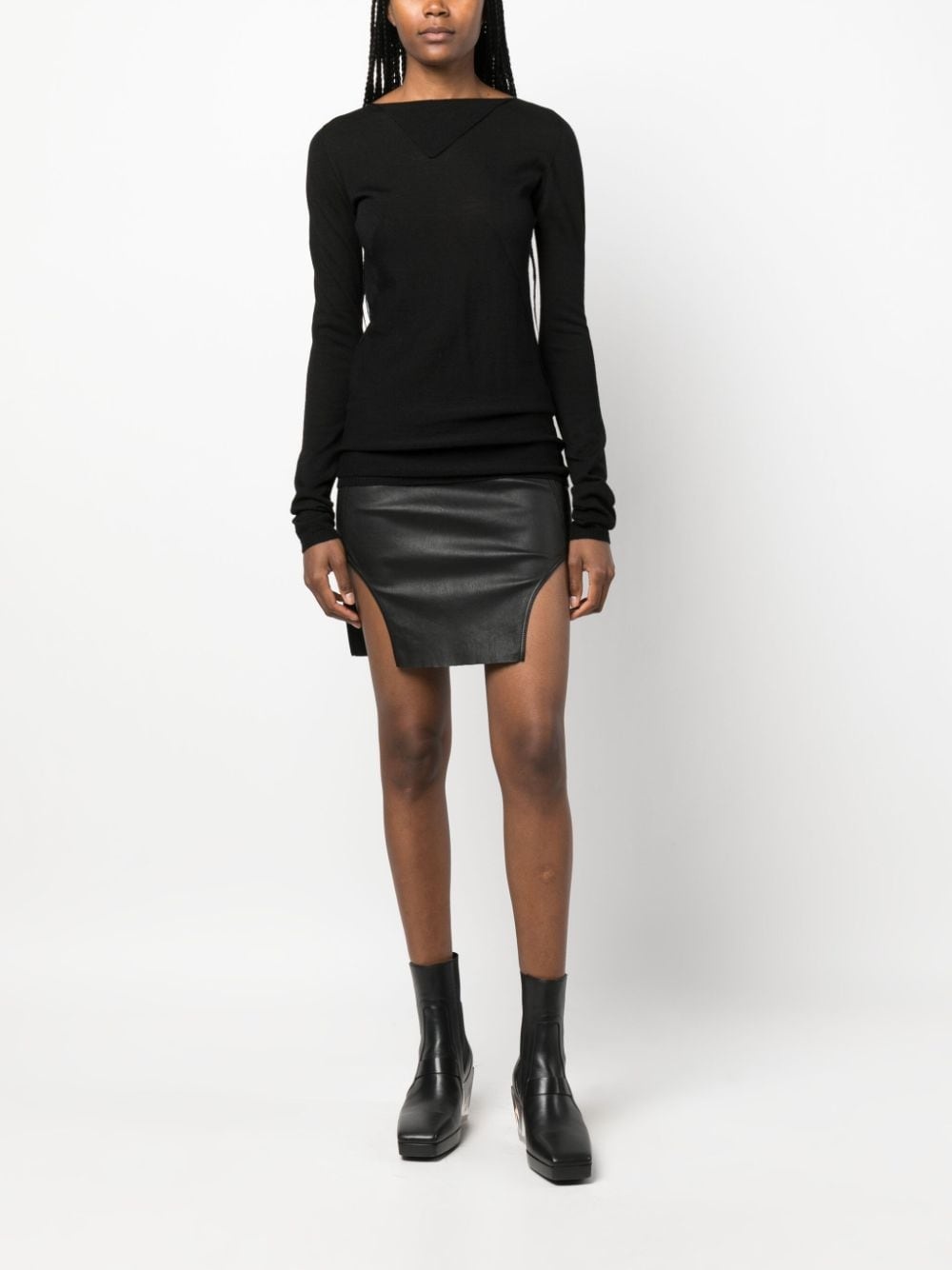 long-sleeved virgin wool top - 2
