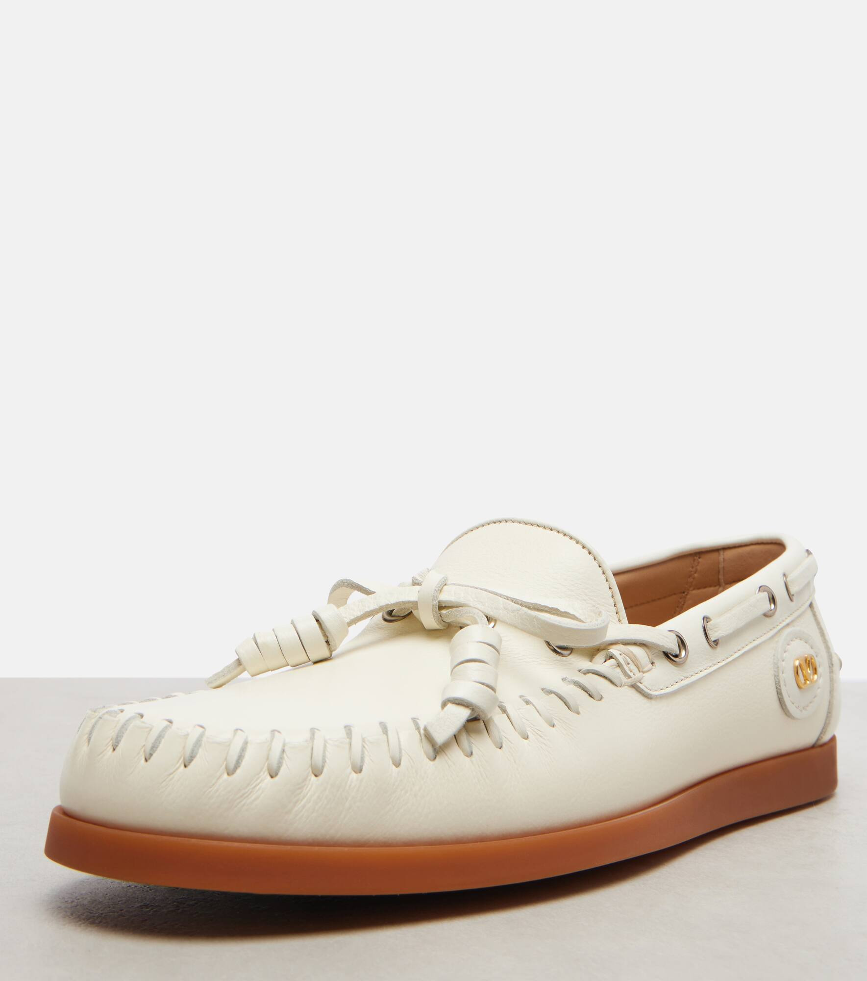 Palm Avenue VLogo leather boat shoes - 5