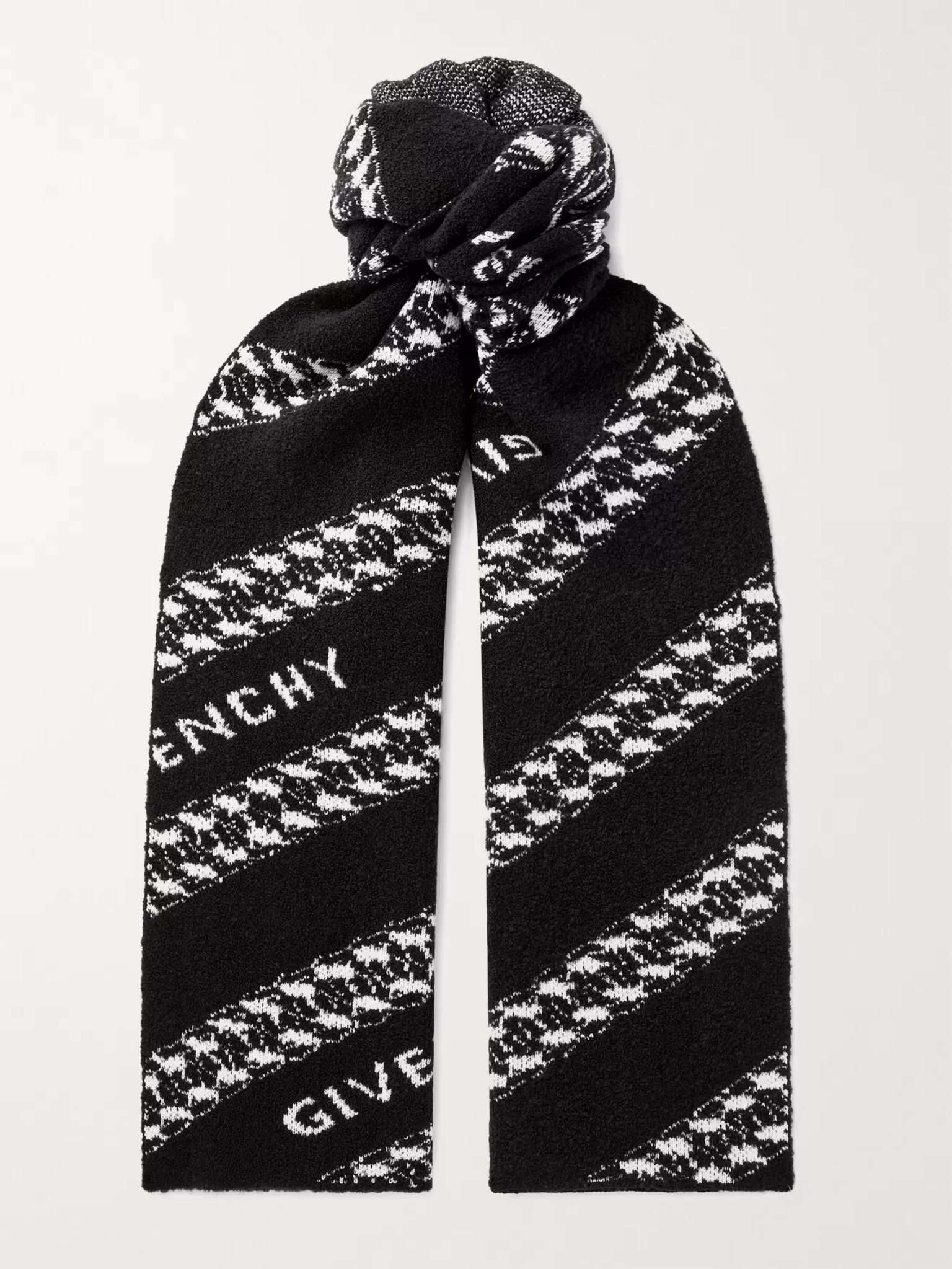 Logo-Jacquard Wool-Blend Scarf - 1