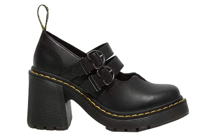 (WMNS) Dr. Martens Eviee Sendal Leather Heeled Shoes 'Black' 27371001 - 2