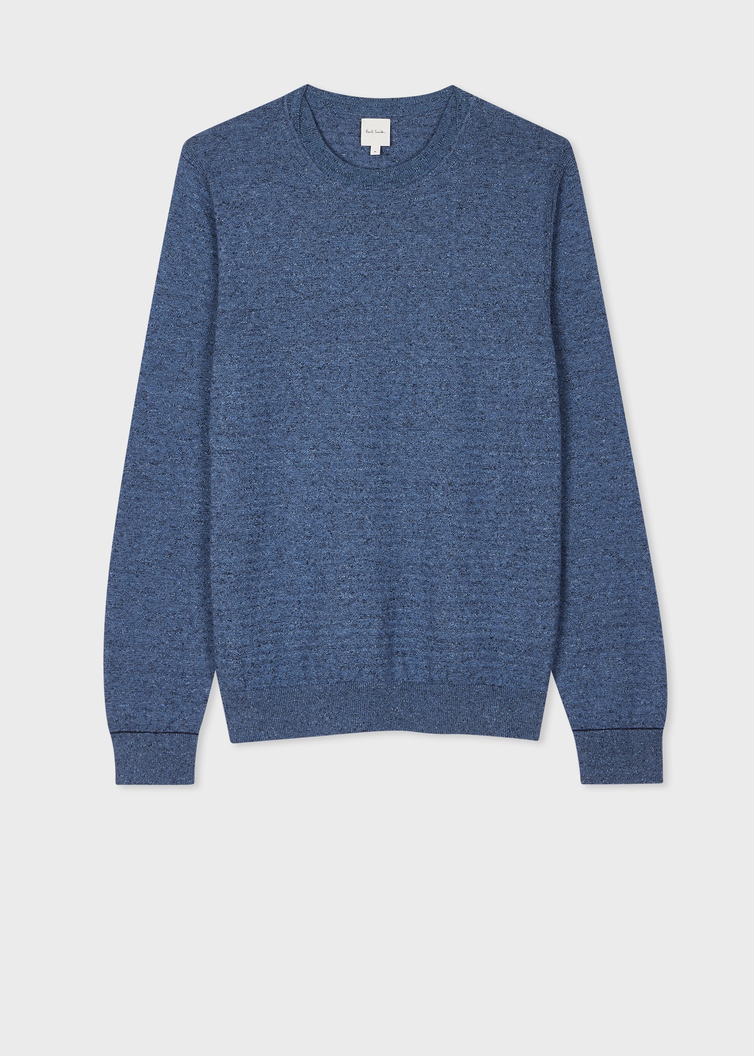 Light Blue Cotton-Linen Textured Sweater - 1