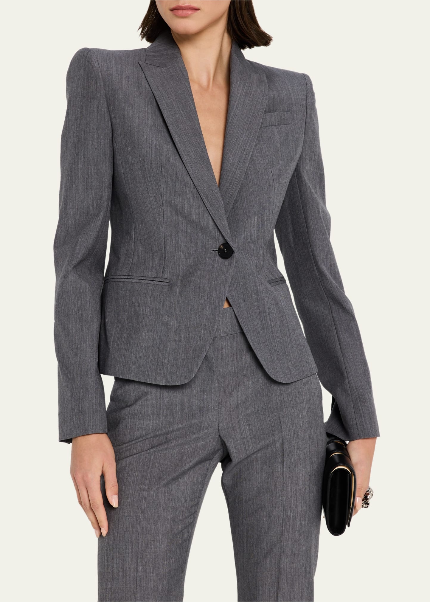 Single-Breasted Wool-Mohair Blazer Jacket - 4