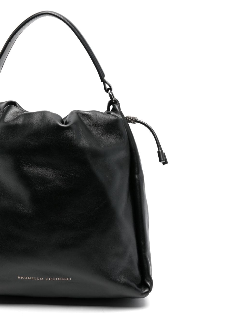 Soft leather bucket bag with precious details - 4